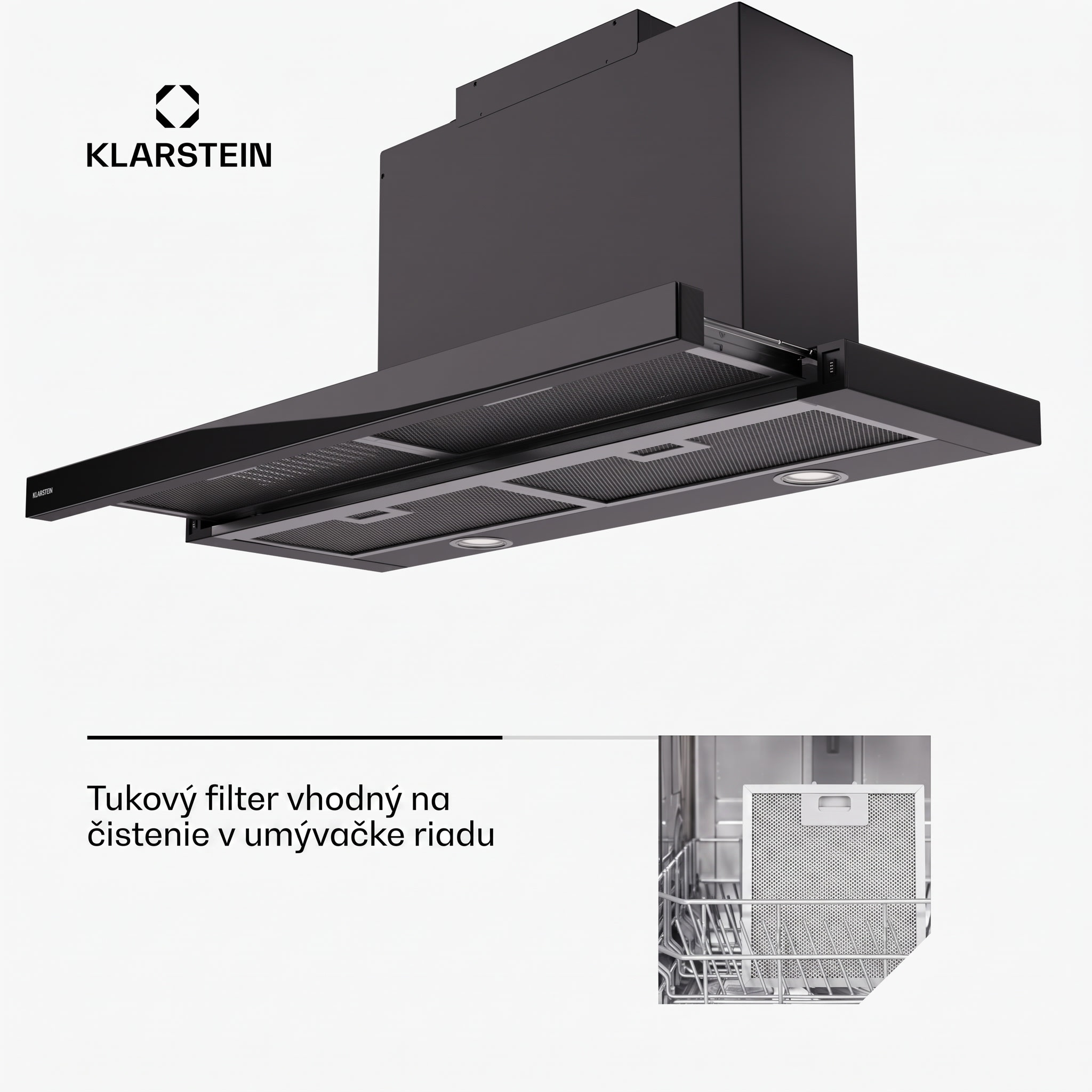 Klarstein Mariana 90 Neo nízkoprofilová digestoř 547 m³/h odtah/recirkulace LED EEK C – Obrázok 5