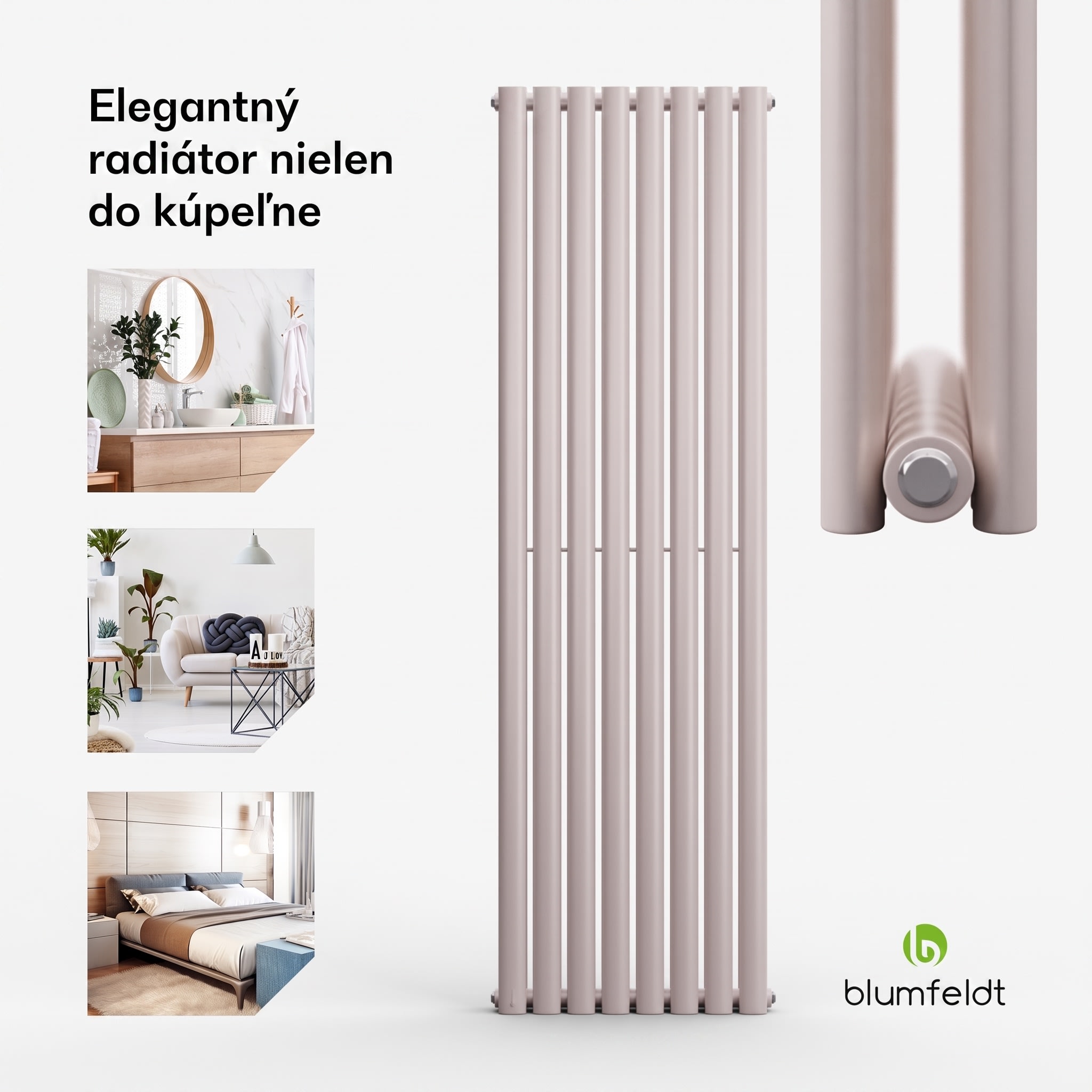 Blumfeldt Tallheo, 47 x 160, radiátor, kúpeľňový radiátor, rúrkový radiátor, 1472 W, teplovodný, 1/2