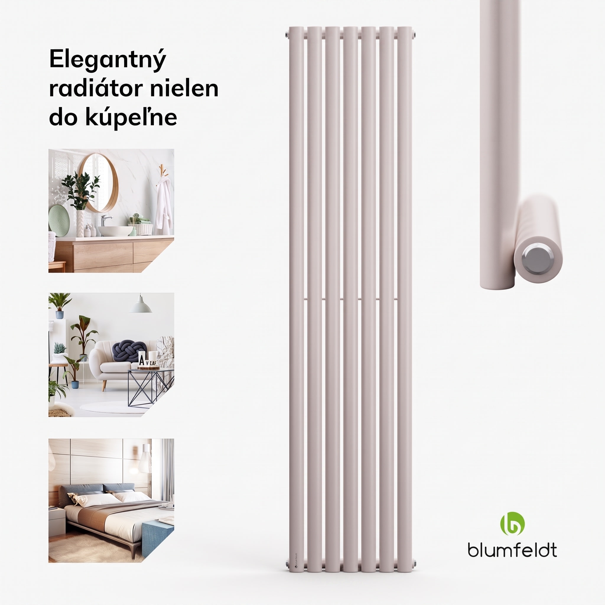 Blumfeldt Tallheo, 41 x 180, radiátor, kúpeľňový radiátor, rúrkový radiátor, 691 W, teplovodný, 1/2