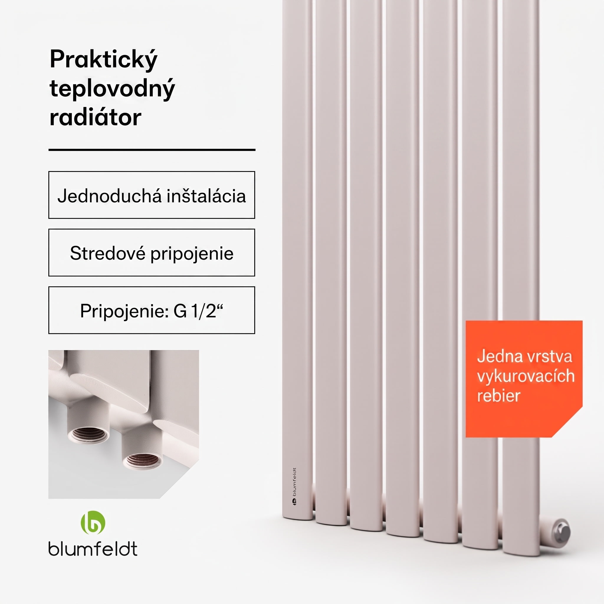 Blumfeldt Tallheo, 41 x 180, radiátor, kúpeľňový radiátor, rúrkový radiátor, 691 W, teplovodný, 1/2 – Obrázok 2