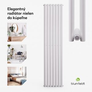 Blumfeldt Tallheo, 41 x 180, radiátor, kúpeľňový radiátor, rúrkový radiátor, 1435 W, teplovodný, 1/2
