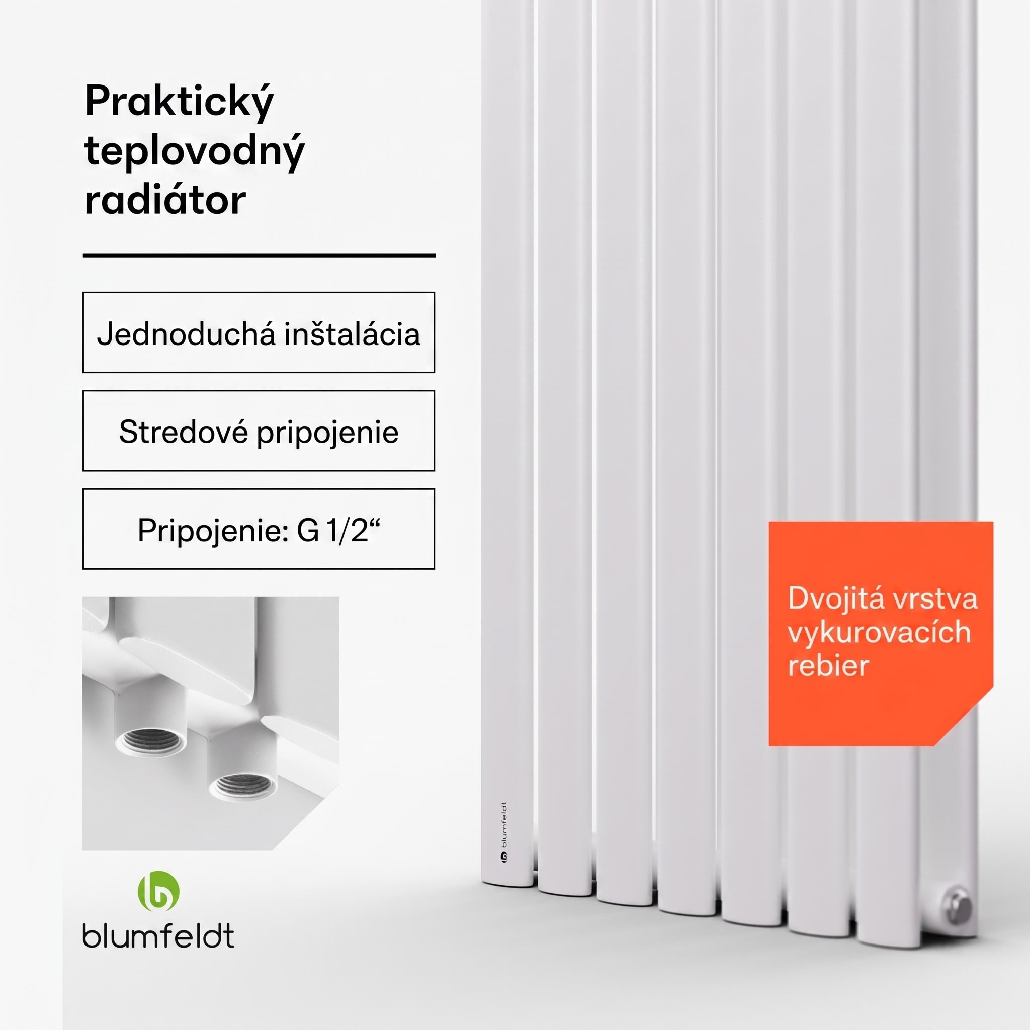 Blumfeldt Tallheo, 41 x 180, radiátor, kúpeľňový radiátor, rúrkový radiátor, 1435 W, teplovodný, 1/2 – Obrázok 2