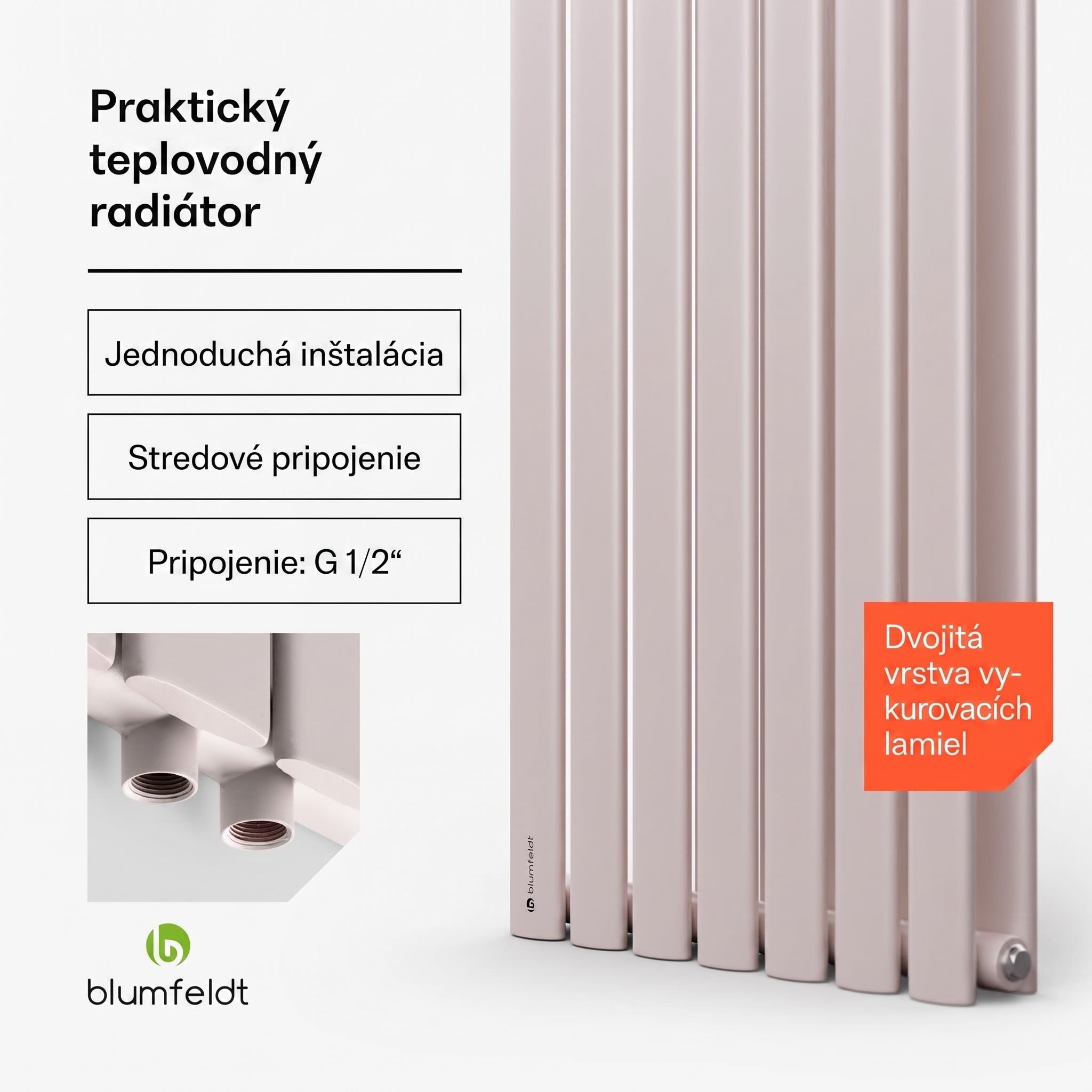 Blumfeldt Tallheo, 41 x 180, radiátor, kúpeľňový radiátor, rúrkový radiátor, 1435 W, teplovodný, 1/2 – Obrázok 2