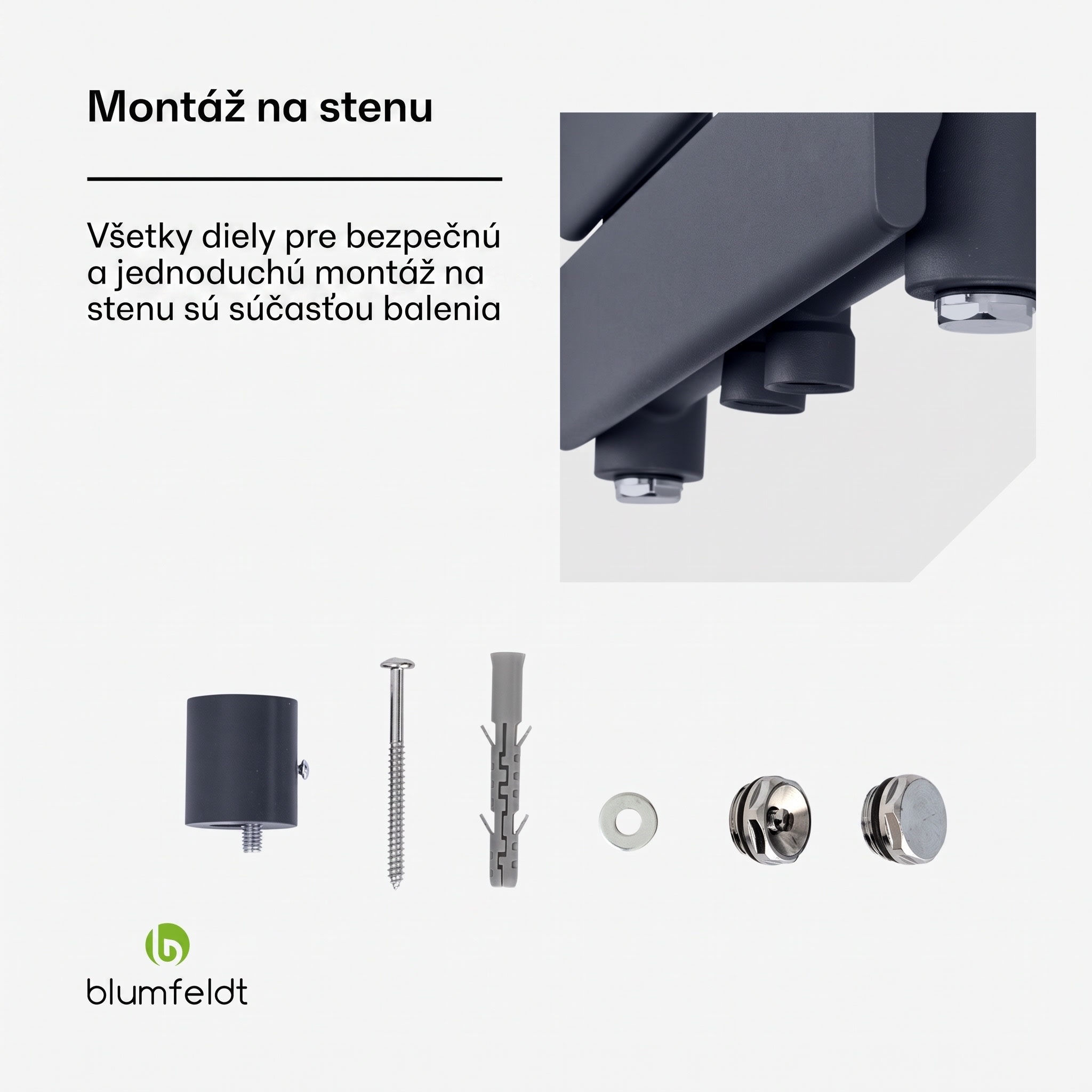 Blumfeldt Fairmont, 50 x 107, radiátor, 509 W, teplovodný, 4 vešiaky uterákov, 1/2" – Obrázok 3