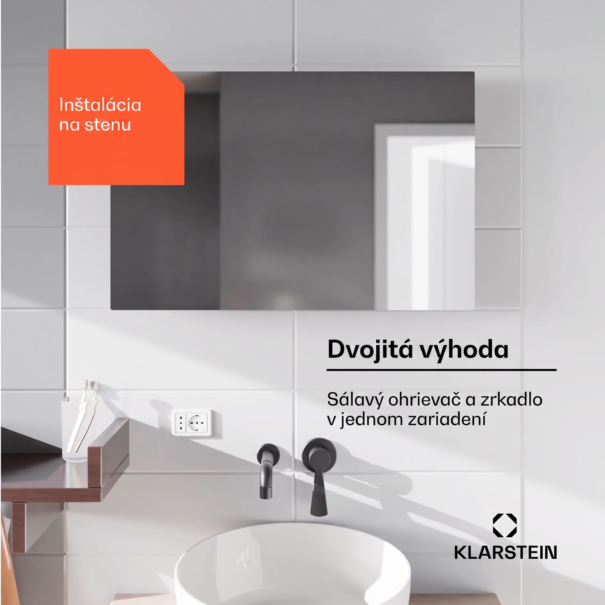 Klarstein Marvel Mirror 600, infračervený ohrievač, 600 W, týždenný časovač, zrkadlo – Obrázok 4