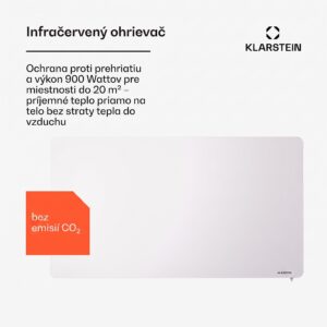 Klarstein Wonderbeam 900 Hybride Infračervený ohrievač 108 x 60 cm 900 W Týždenný časovač Diaľkové ovládanie