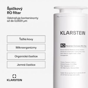 Klarstein PureLine 400 RO filter, náhradný / príslušenstvo, reverzná osmóza, 400 GPD / 1500 L/d