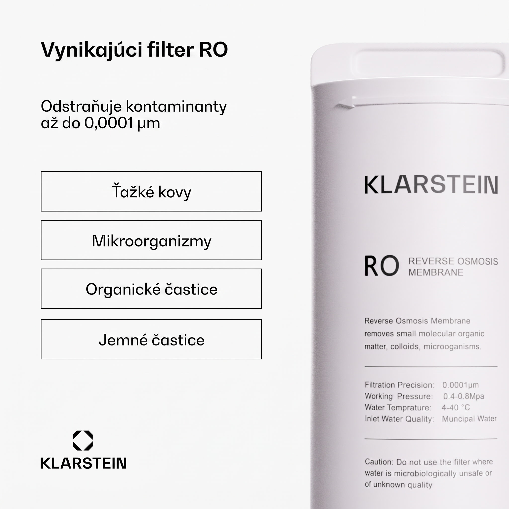 Klarstein PureFina 400 RO filter príslušenstvo / náhradný diel reverznej osmózy 400 GPD 1500 L/d