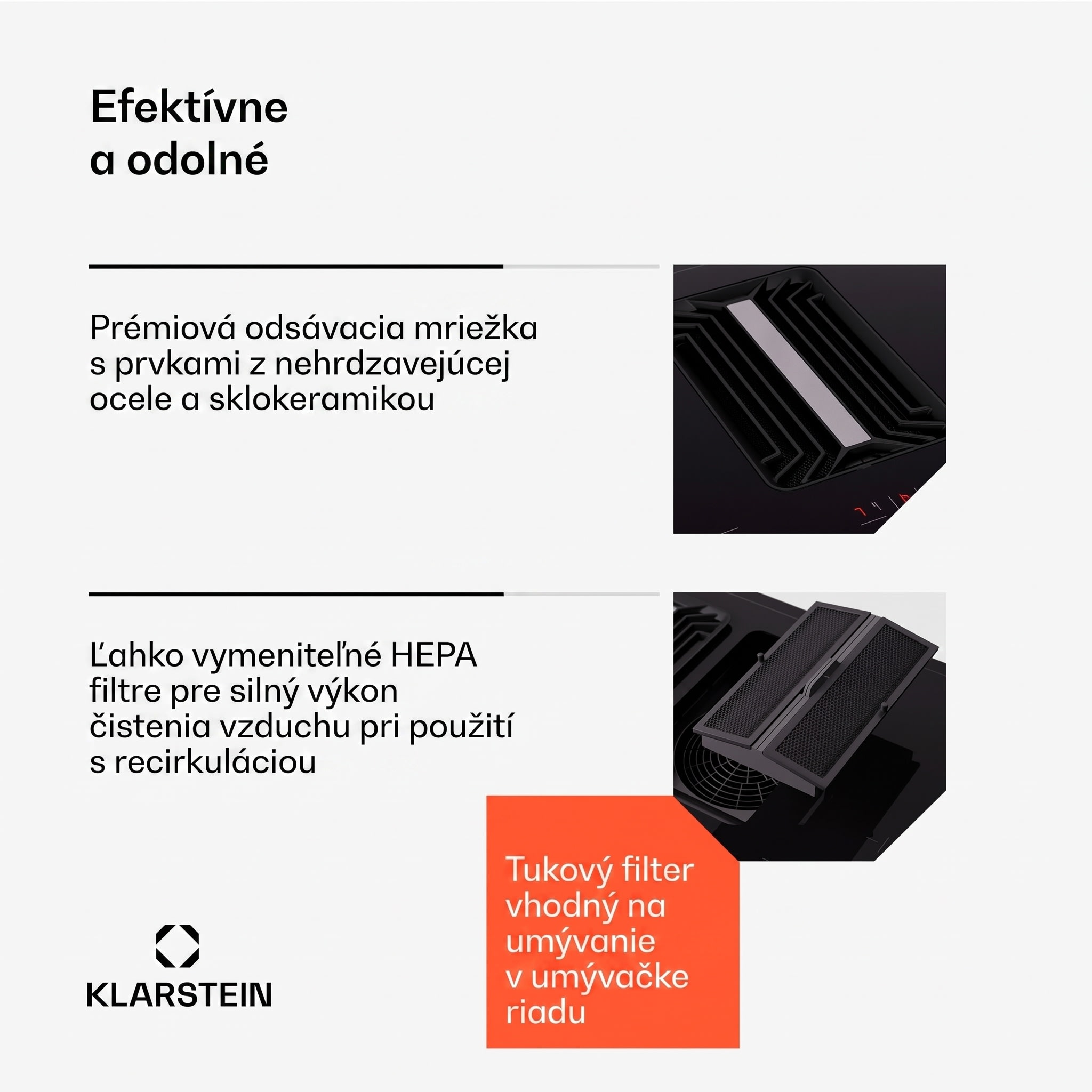 Klarstein AirJet 83, Down Air System, indukčný sporák + DownAir-digestor, 754 m³/h, A++ – Obrázok 5