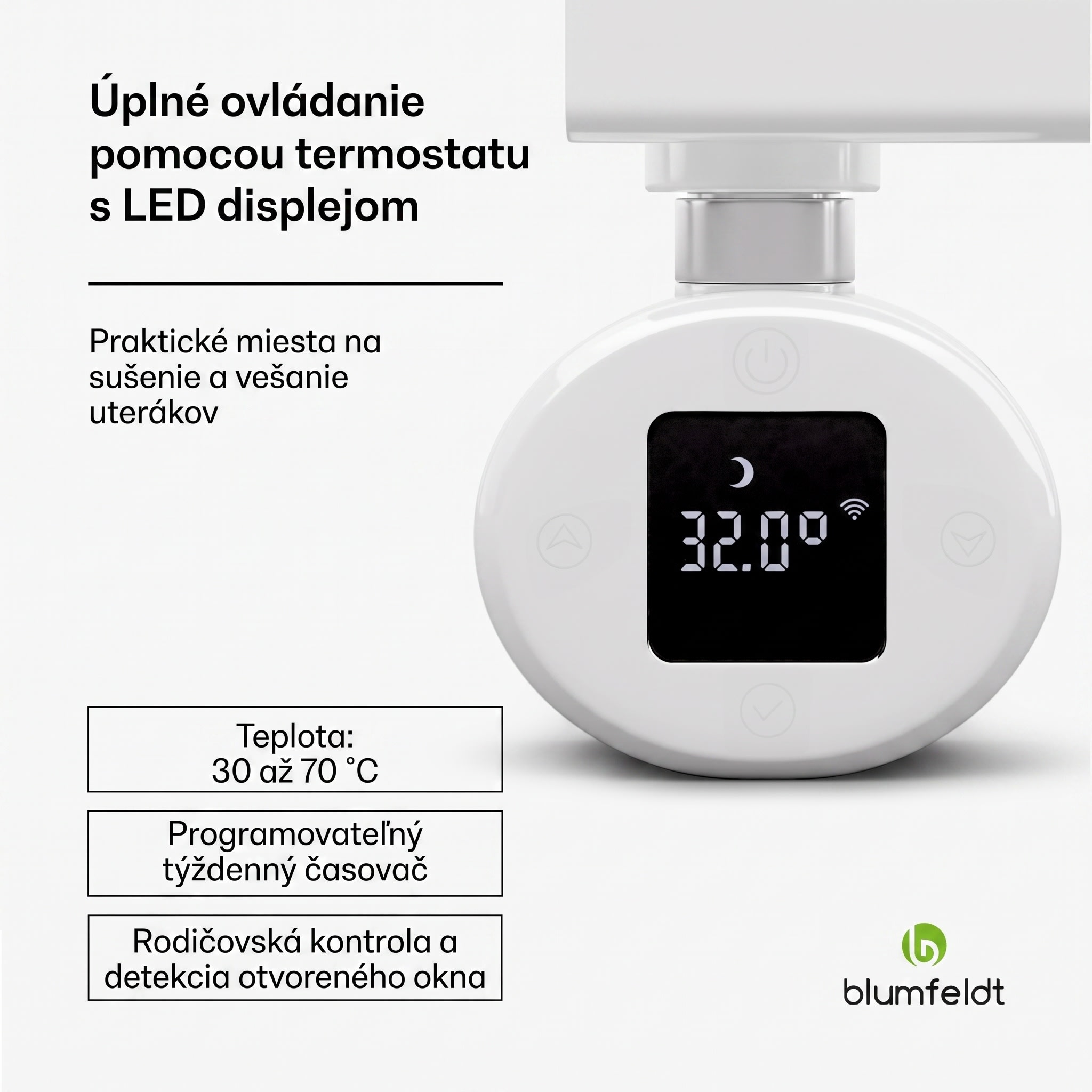 Blumfeldt Fairmont Smart, radiátor, 80 x 45 cm, 600 W – Obrázok 4