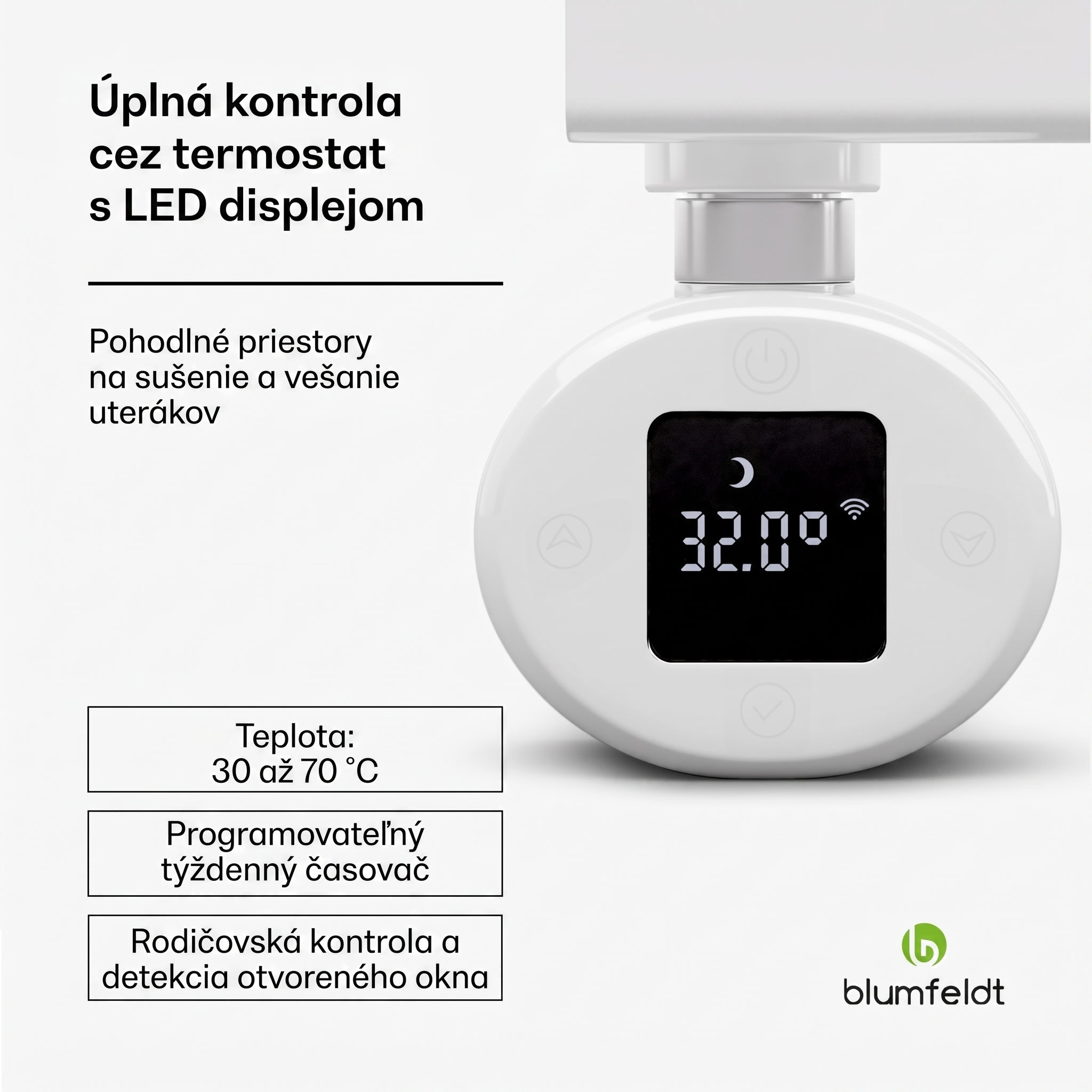 Blumfeldt Fairmont Smart, radiátor, 107 x 50 cm, 800 W – Obrázok 4