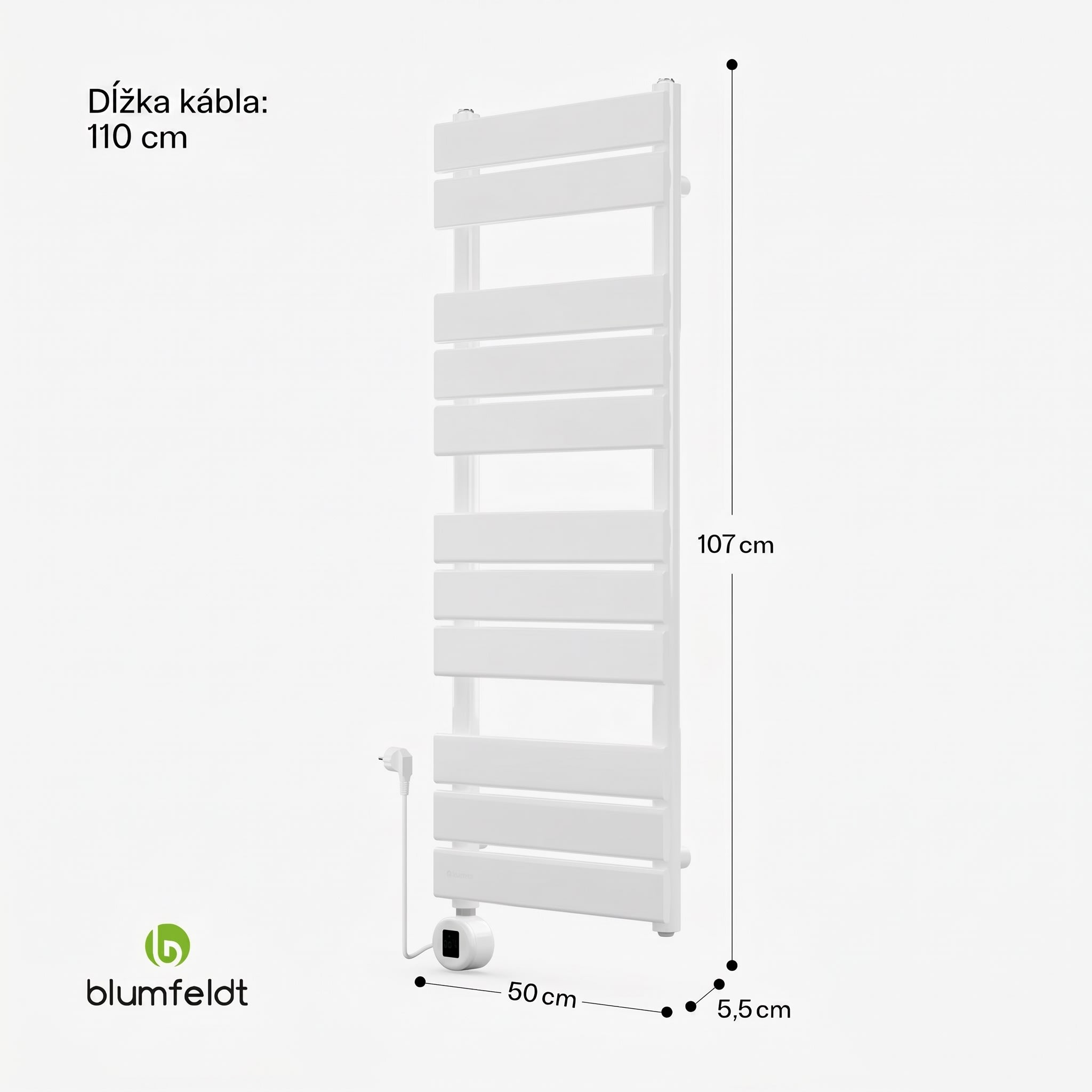 Blumfeldt Fairmont Smart, radiátor, 107 x 50 cm, 800 W – Obrázok 5