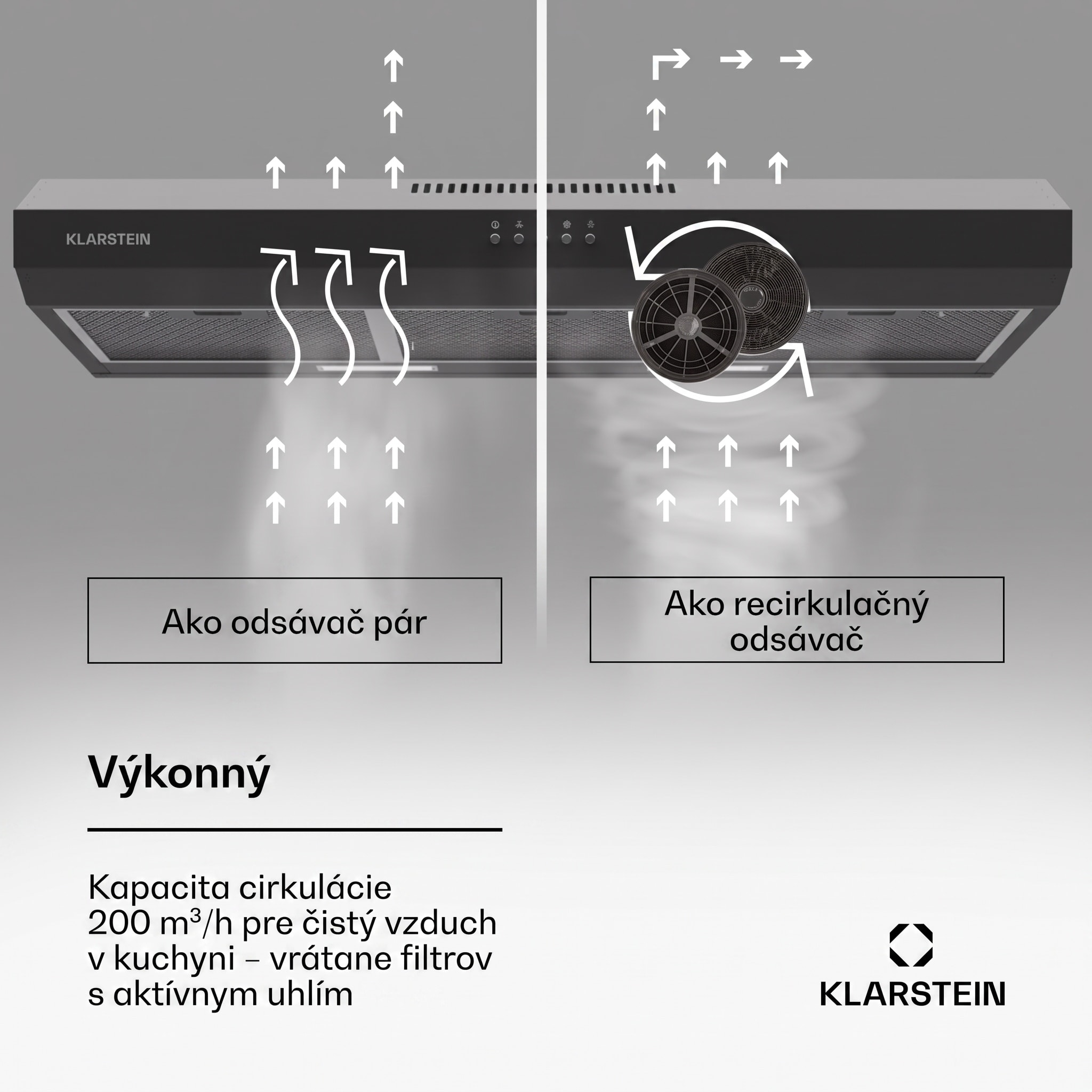 Klarstein Contempo 90 podstavná digestorová kapucňa – Obrázok 2
