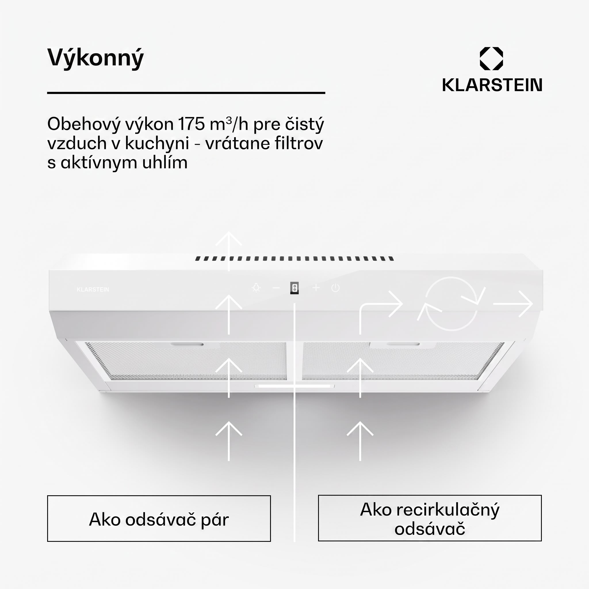 Klarstein Contempo Neo, digestor, podskrinkový, recirkulácia, 199 m³/h, SenseControl, integrované dotykové ovládanie, nehrdzavejúca oceľ / akrylové sklo – Obrázok 2