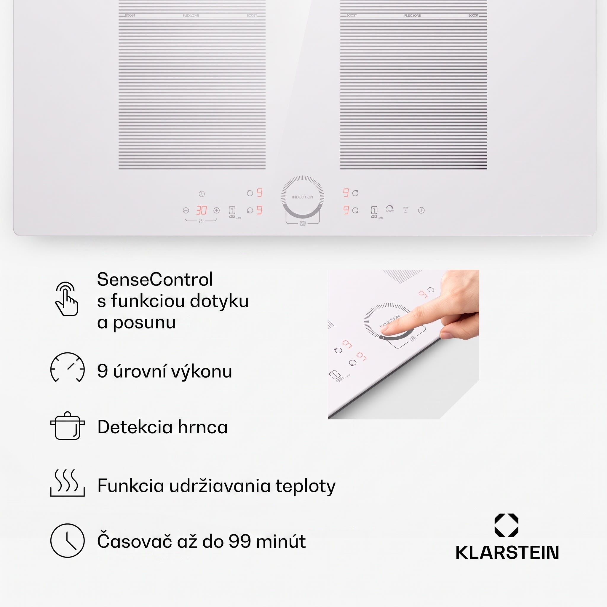 Klarstein Delicatessa 77 Flex vstavaná indukčná varná doska 4 zóny 7000 W – Obrázok 5