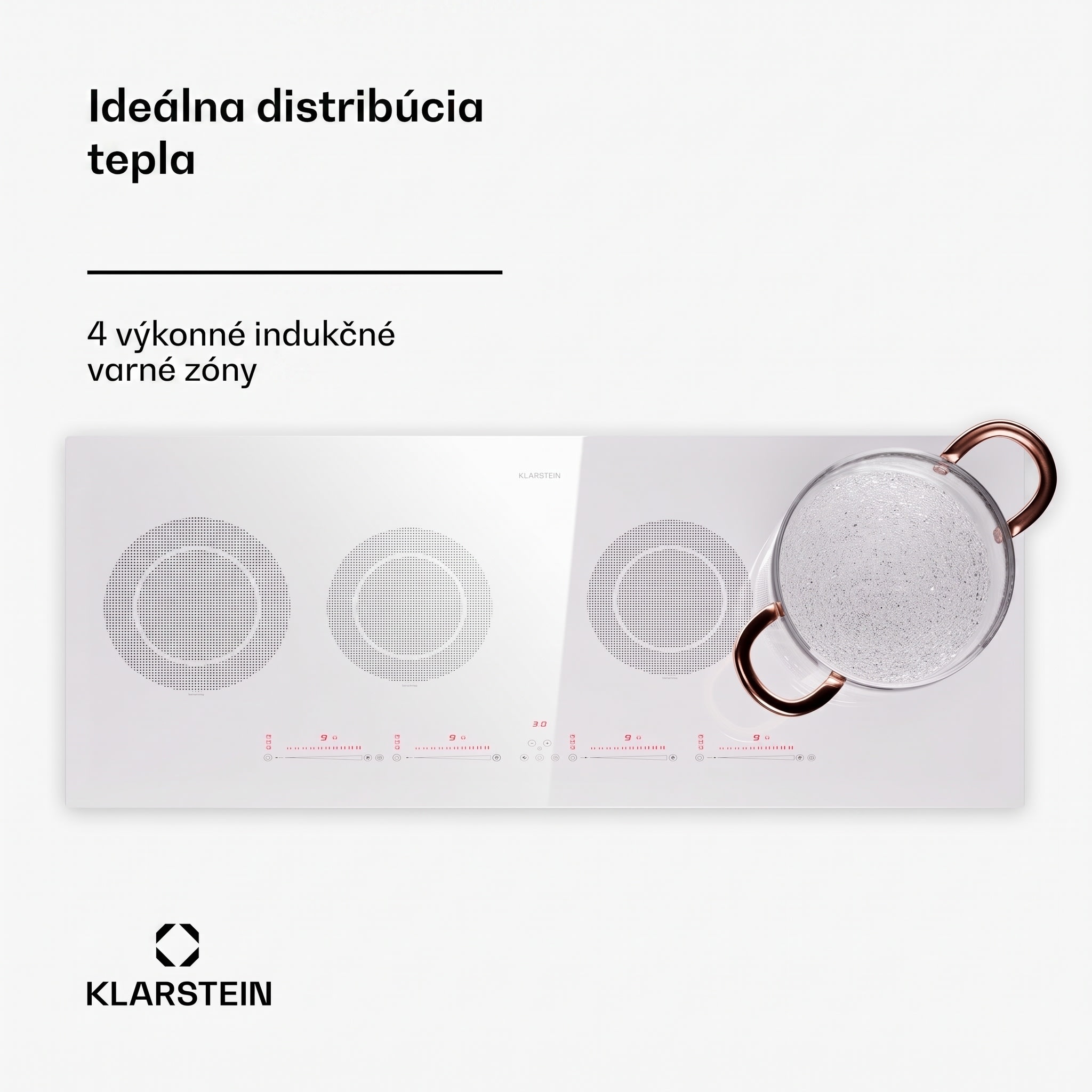 Klarstein Masterzone Slim Round, indukčná varná doska, max. 7200 W, vstavaná, 4 zóny