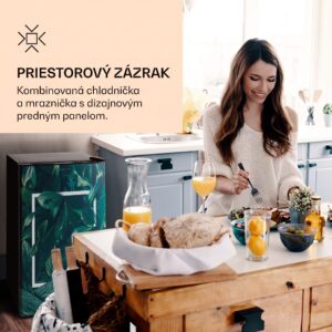 Klarstein CoolArt 79L, kombinovaná chladnička s mrazničkou, EEK E, mraziaci priestor 9 l, dizajnové dvere