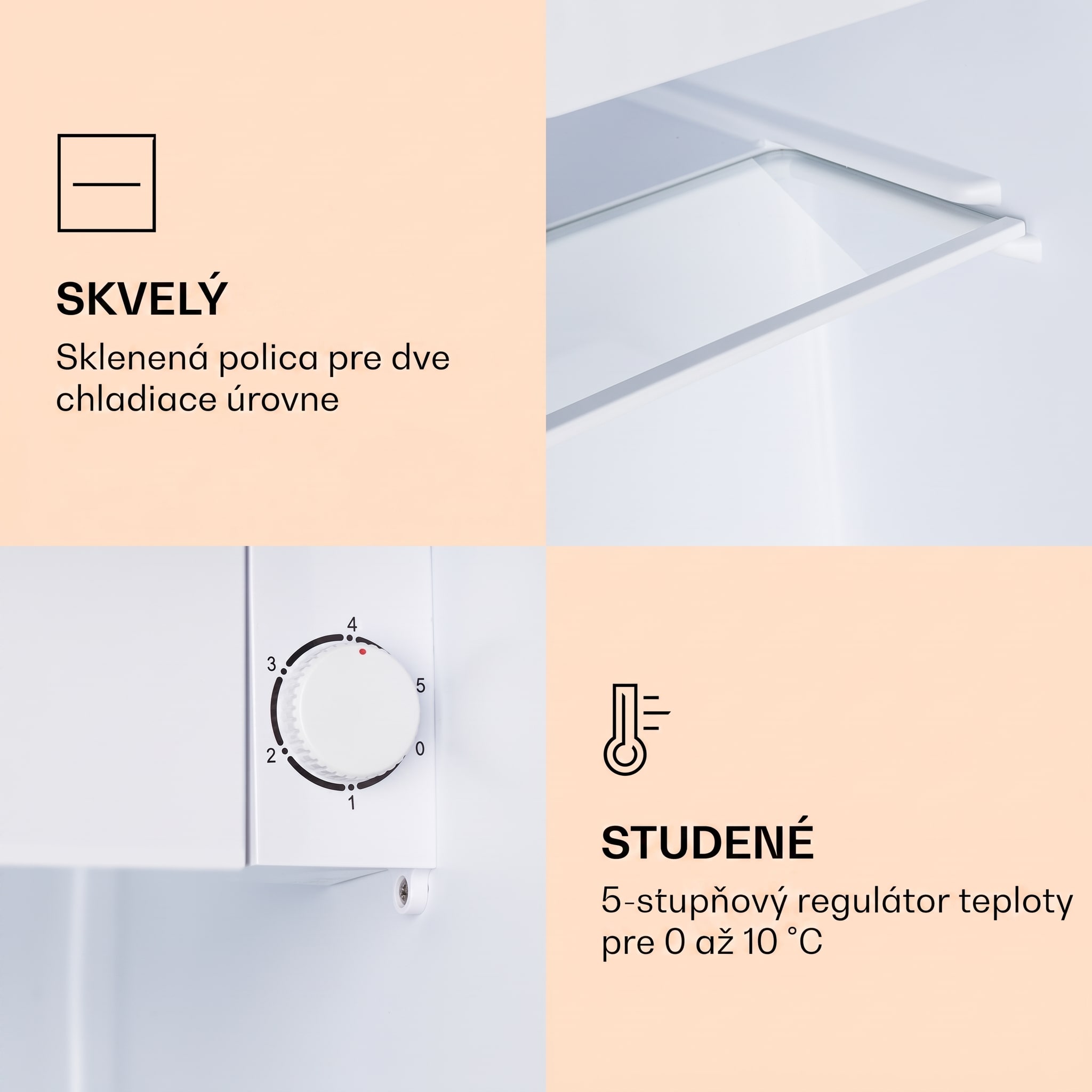 Klarstein CoolArt 45L, mini chladnička, EEK E, mraziaci priestor 1,5 l, dizajnové dvere – Obrázok 4