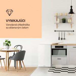 Klarstein Luminance Frost, chladnička, 91 l, energet. trieda F, priečinok na zeleninu, 2 sklenené police, biela