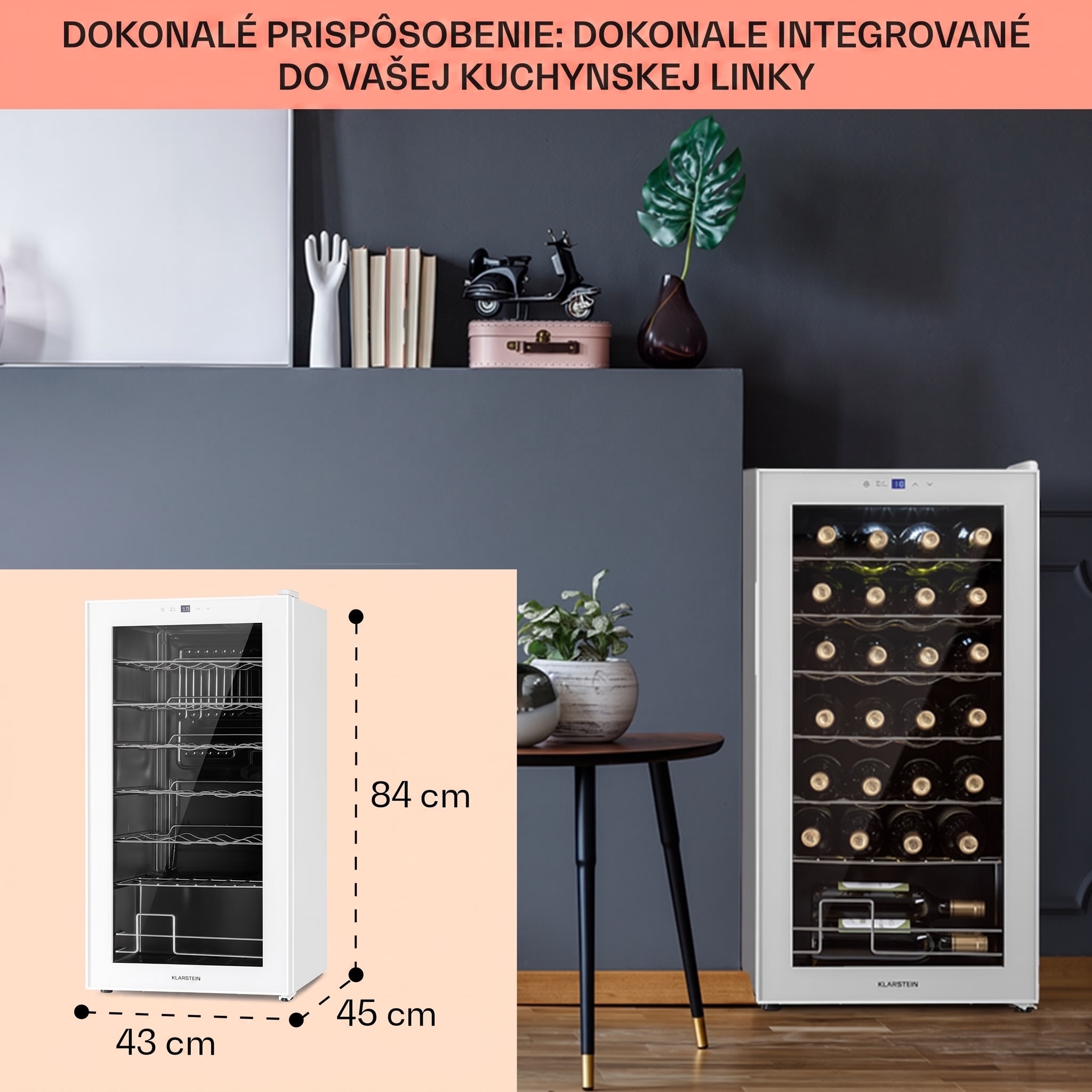 Klarstein Shiraz 28 Uno, vinotéka, 74 l, 28 fliaš, 5-18°C, dotykový ovládací panel – Obrázok 5