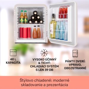 Klarstein Audrey Mini, retro chladnička, 48 l, 2 úrovne, energet. trieda F