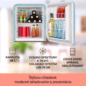 Klarstein Audrey Mini, retro chladnička, 48 l, 2 úrovne, energet. trieda F