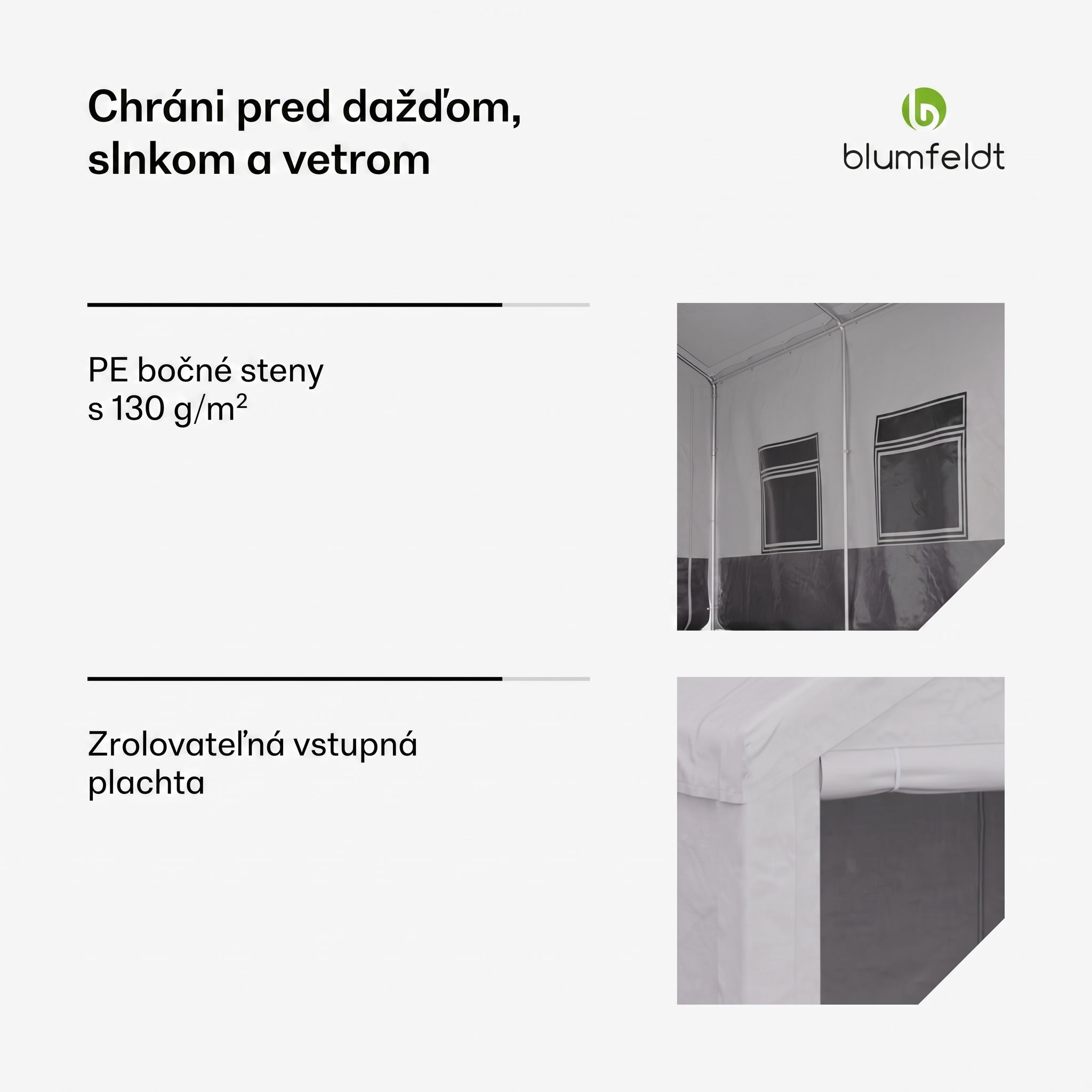 Blumfeldt Party Haven, stan, 400 x 296 x 280 cm, odolný voči poveternostným vplyvom, oceľový rám, jednoduchá montáž, s bočnými stenami – Obrázok 5