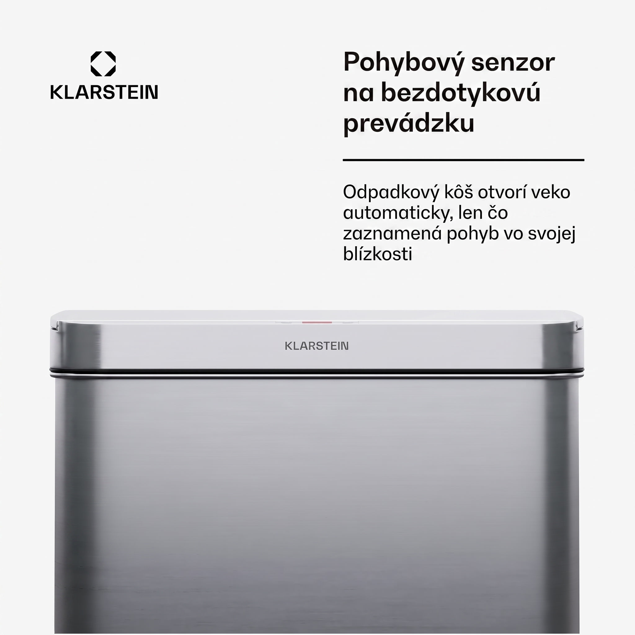 Klarstein Touchless, senzorový odpadkový kôš, 50 l, z nehrdzavejúcej ocele, Soft-Close zatváranie, napájaný batériou, LED displej, časovač – Obrázok 2