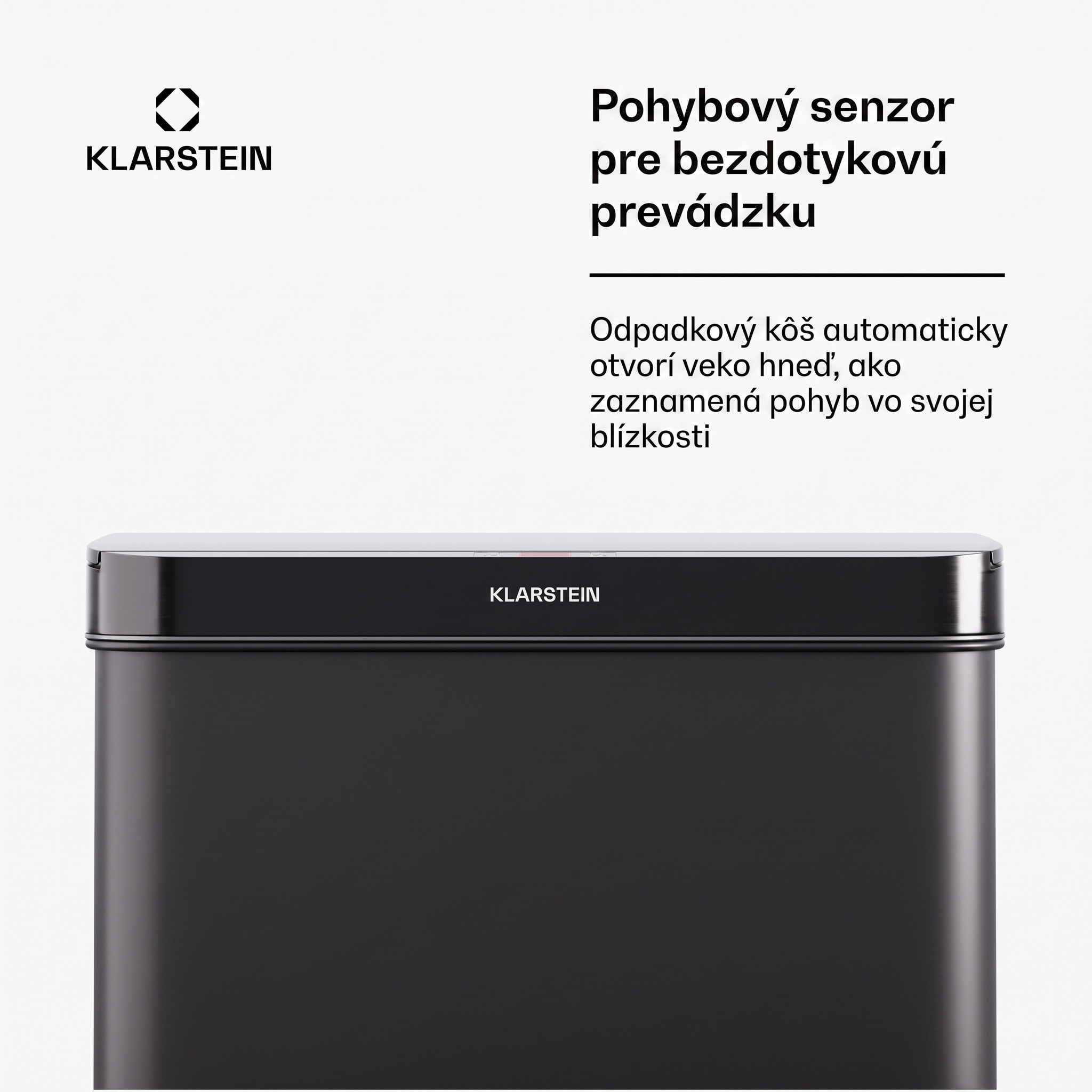 Klarstein Touchless, senzorový odpadkový kôš, 50 l, z nehrdzavejúcej ocele, Soft-Close zatváranie, napájaný batériou, LED displej, časovač – Obrázok 2