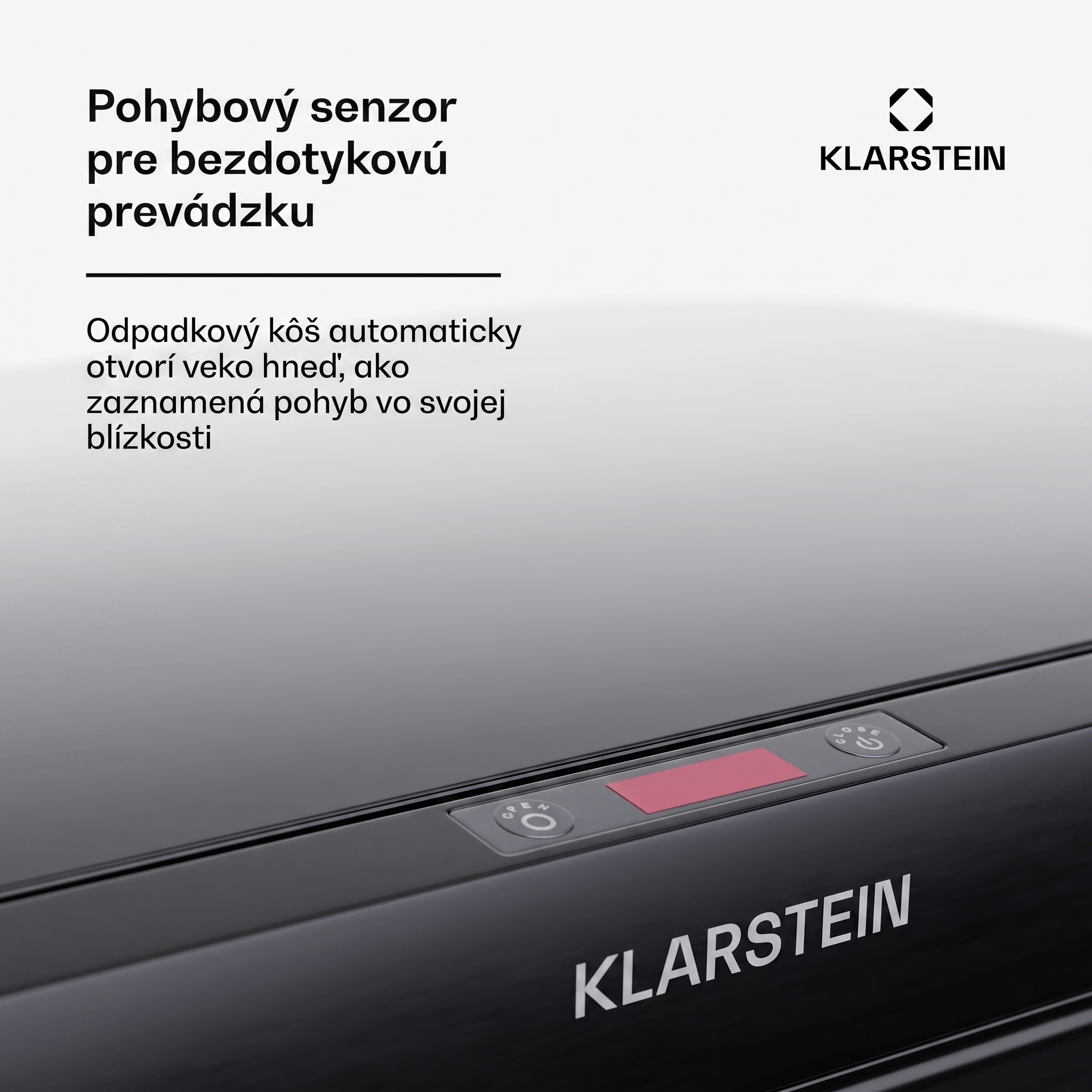 Klarstein Bezdotykový senzorový odpadkový kôš 56L nerez, soft-close, 3 nádoby, LED displej, časovač – Obrázok 2