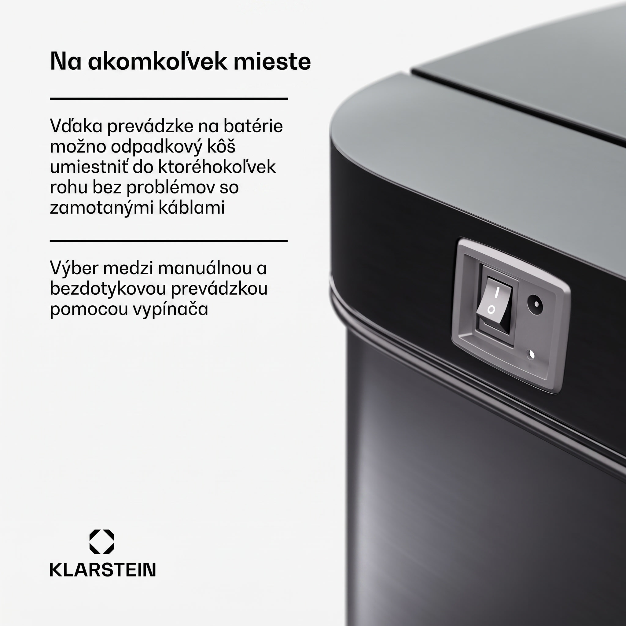 Klarstein Bezdotykový senzorový odpadkový kôš 56L nerez, soft-close, 3 nádoby, LED displej, časovač – Obrázok 5