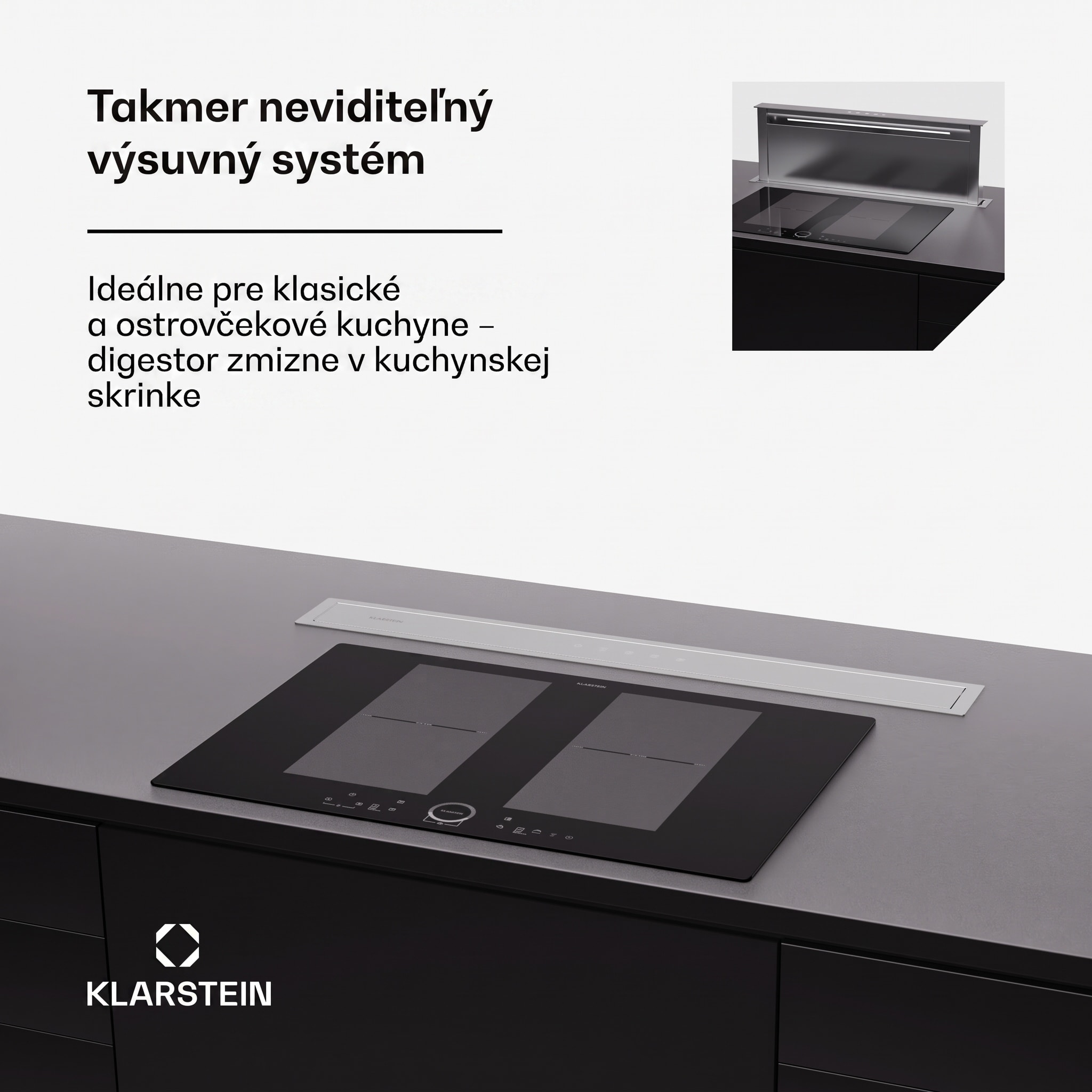 Klarstein Royal Flush Eco 90 digestor 90 cm 604 m³/h EEK A++ vrátane filtrov s aktívnym uhlím – Obrázok 3