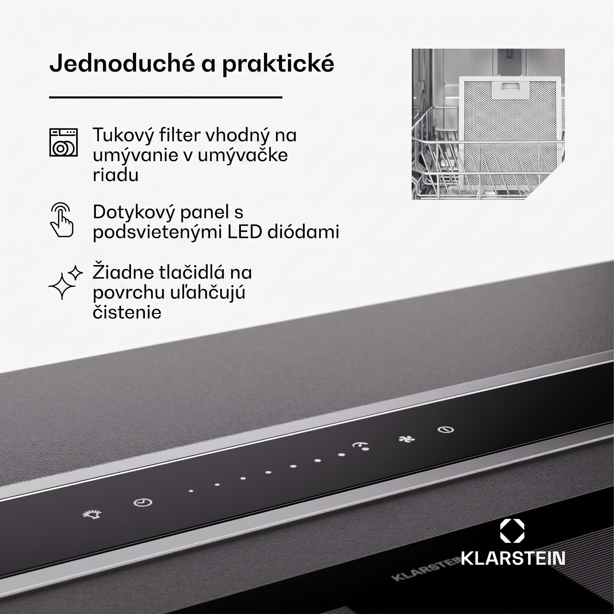 Klarstein Royal Flush Eco 75 digestor 75 cm 714 m³/h EEK A++ vrátane filtrov s aktívnym uhlím – Obrázok 5