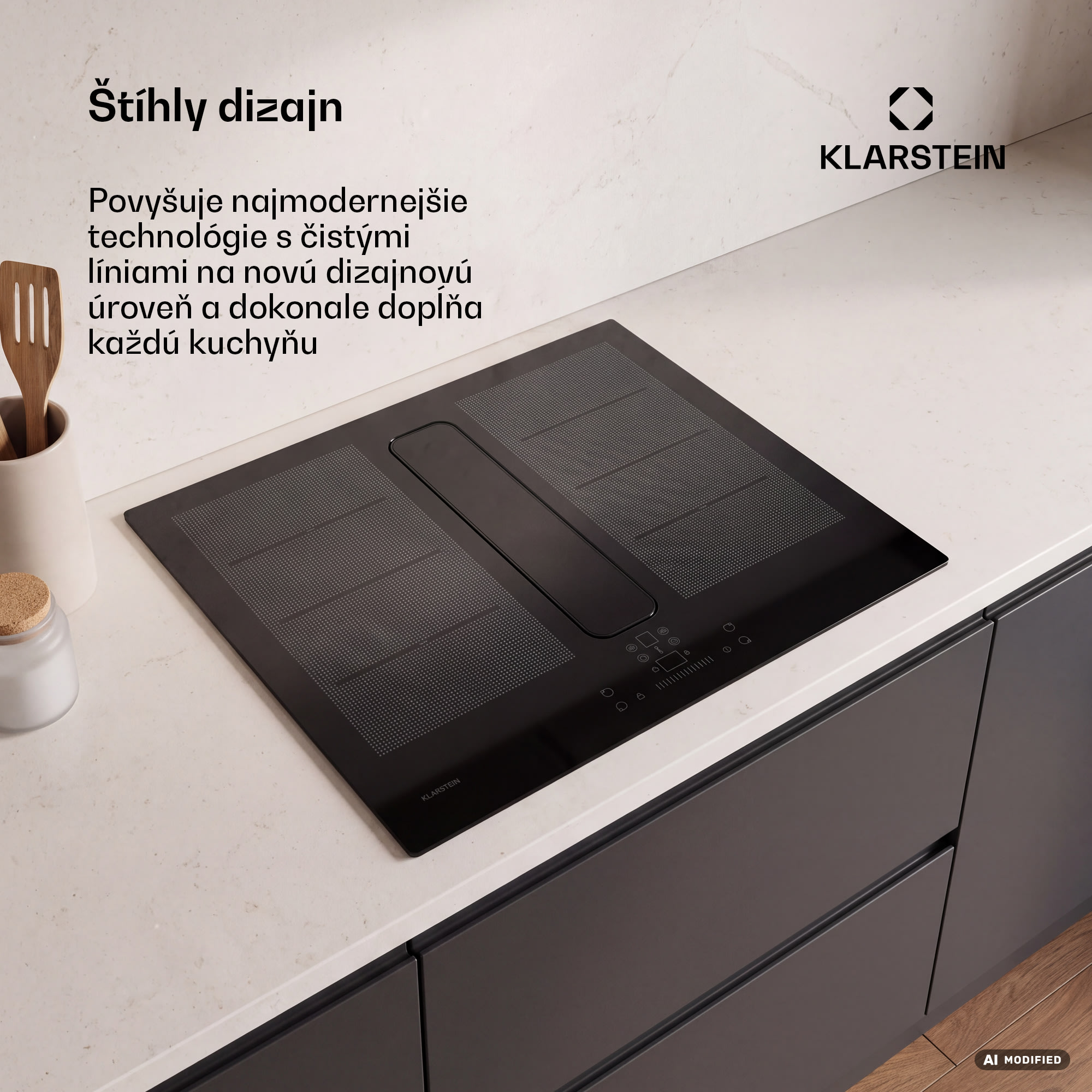 Klarstein ChefFusion indukčná varná doska s odsávačom pár | 4 varné zóny | 7200 W | 504,3 m³/h | 60 cm