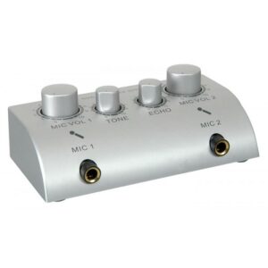 Skytec Mini, 2-kanálový karaoké mix pult, set s 2 mikrofónmi