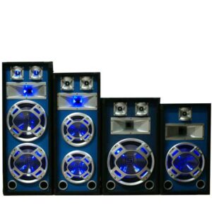 Skytec SKY-178, PA reproduktor, 2 x 20 cm, modrý LED efekt, 600 W