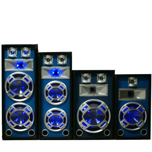 Skytec SKY-178, PA reproduktor, 2 x 20 cm, modrý LED efekt, 600 W