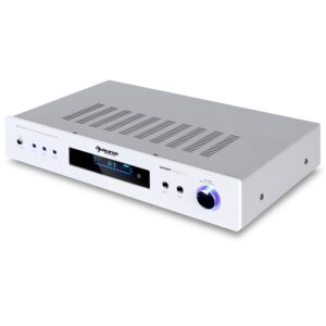 Priestorový zosilňovač Auna AMP-9200, biely dizajn, 600 W