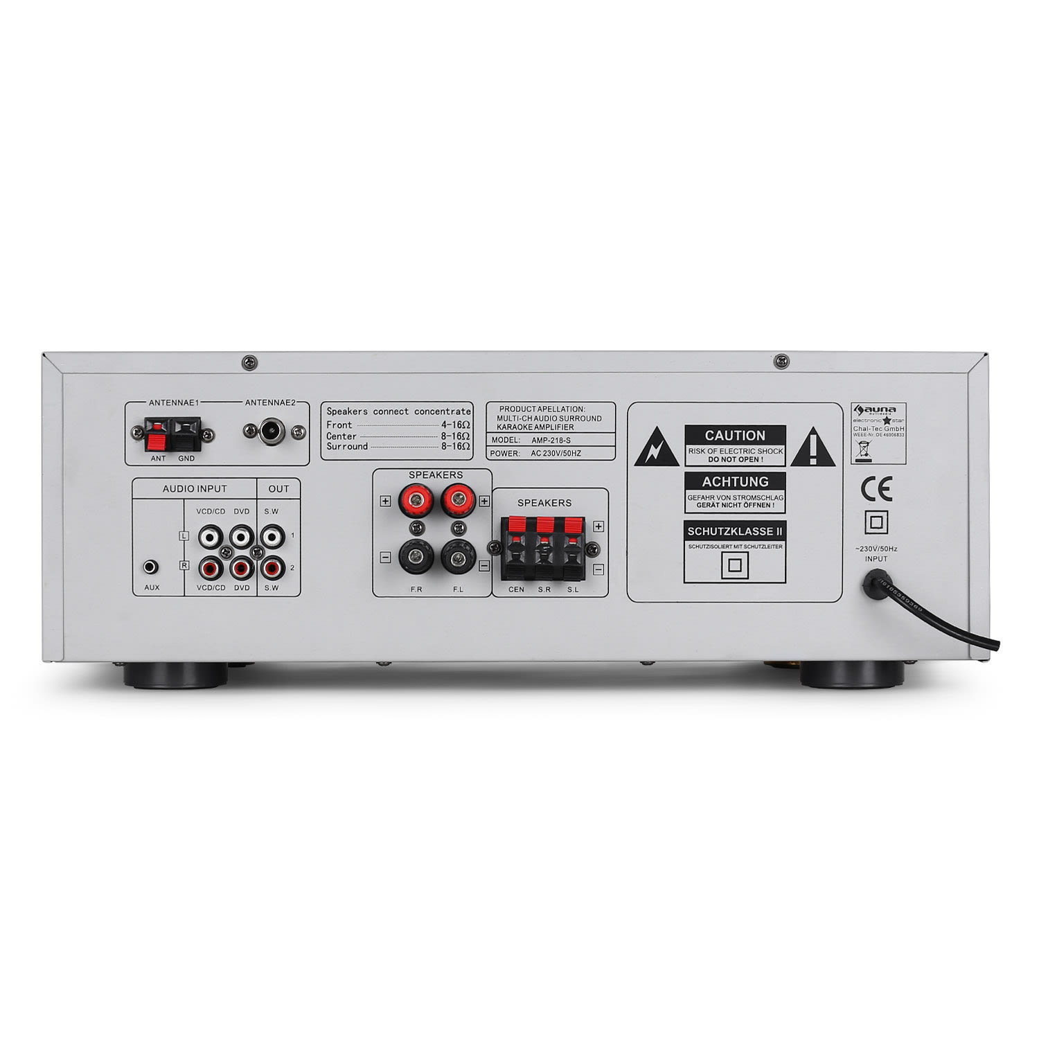 Auna AMP-218-S-V2, 5.1- priestorový receiver, HiFi zosilňovač, 600 W – Obrázok 3