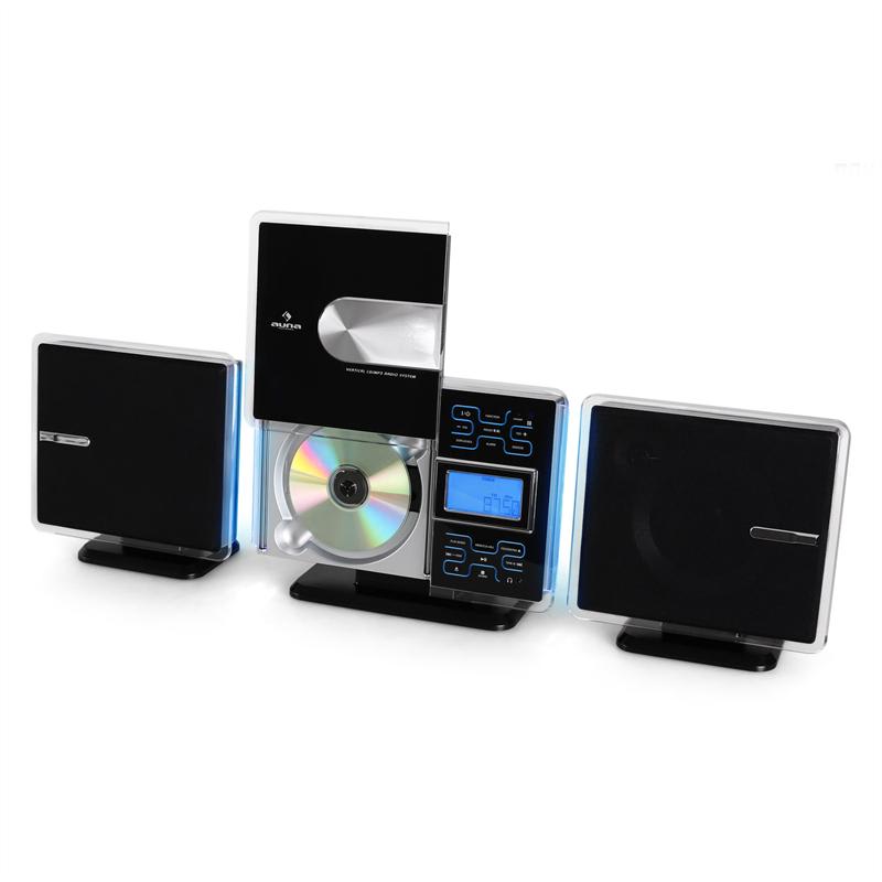 Auna VCP-191, USB stereo systém, MP3, CD, SD, AUX, FM, dotykový ovládací panel, čierny/strieborný – Obrázok 3