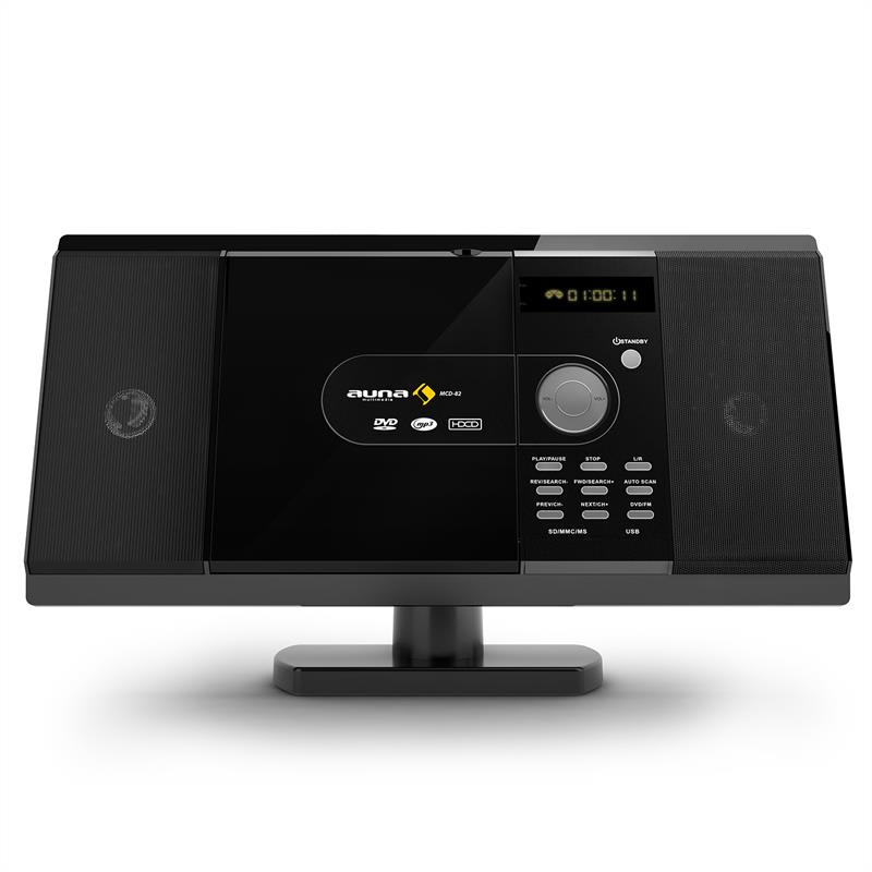 Auna Stereo zariadenie MCD-82, DVD prehrávač, USB, SD, MPEG4 – Obrázok 2