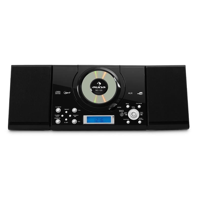 Stereo zariadenie Auna MC-120, MP3/CD prehrávač, USB, čierne – Obrázok 2