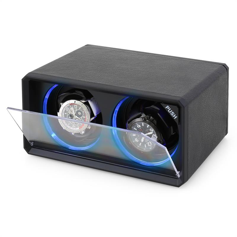 Klarstein 8LED2S, naťahovač na hodinky, 2 hodiniek, LED efekt, čierny – Obrázok 3