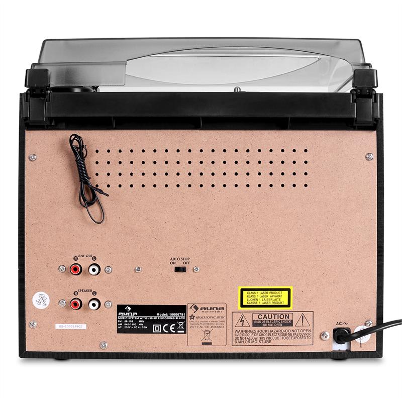 Stereo zariadenie Auna 388-BT, gramofón, magnetofón – Obrázok 3
