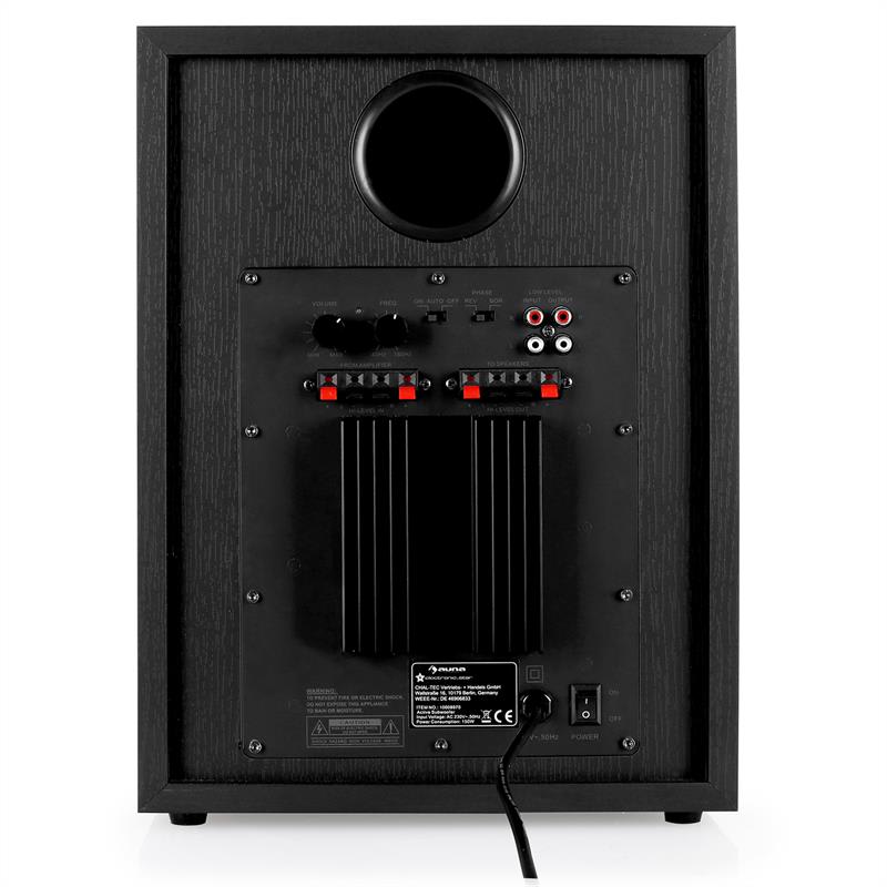 Aktívny subwoofer Auna Linie-300-SW-BK, AUX, čierny – Obrázok 5