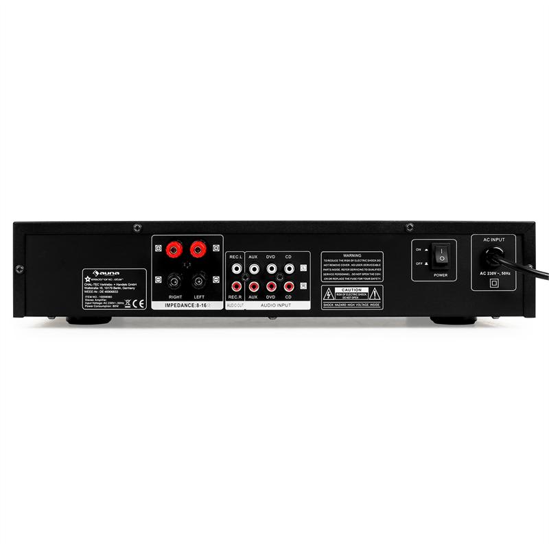 Auna AV2- CD508, Hi-fi zosilňovač, ušľachtilá oceľ – Obrázok 2