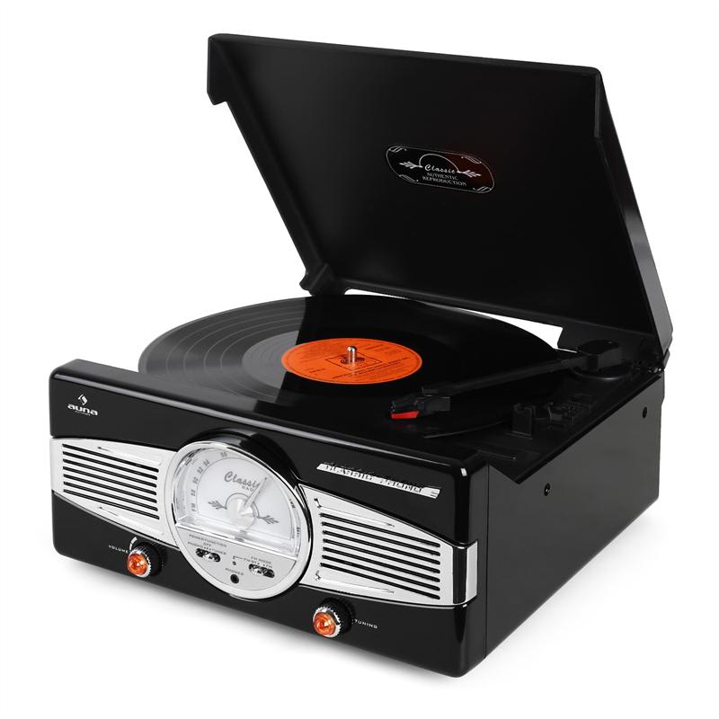Auna MG-TT-82B gramofón, FM, 50. roky, retro, čierny – Obrázok 3
