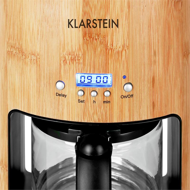 Klarstein Bamboo Garden kávovar, 1080 W, 1,25 l, časovač – Obrázok 5