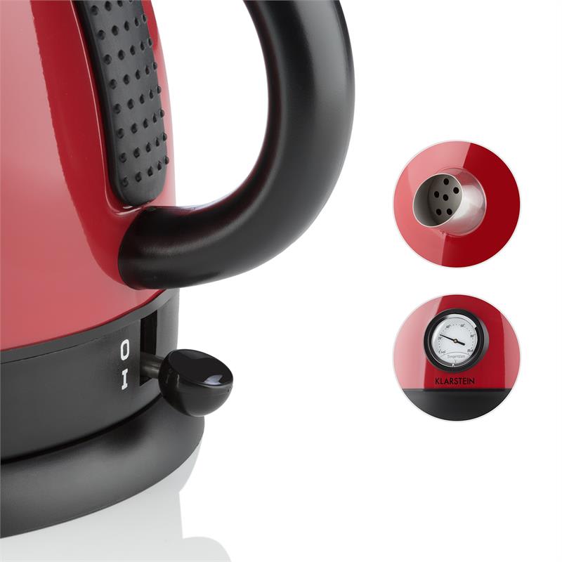 Klarstein TK7-Aquavita-Red, 2200 W , rýchovarná kanvica, červená – Obrázok 2
