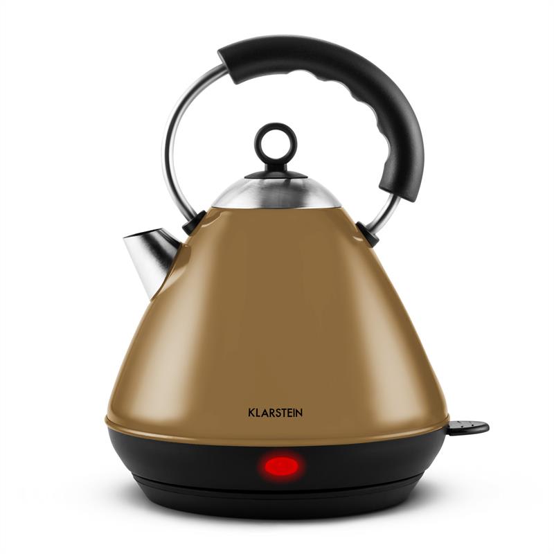 Klarstein Charlotte Cappucino, 1,7 l, 2200 W, rýchlovarná kanvica, čajník, bezkáblový, hnedý – Obrázok 4
